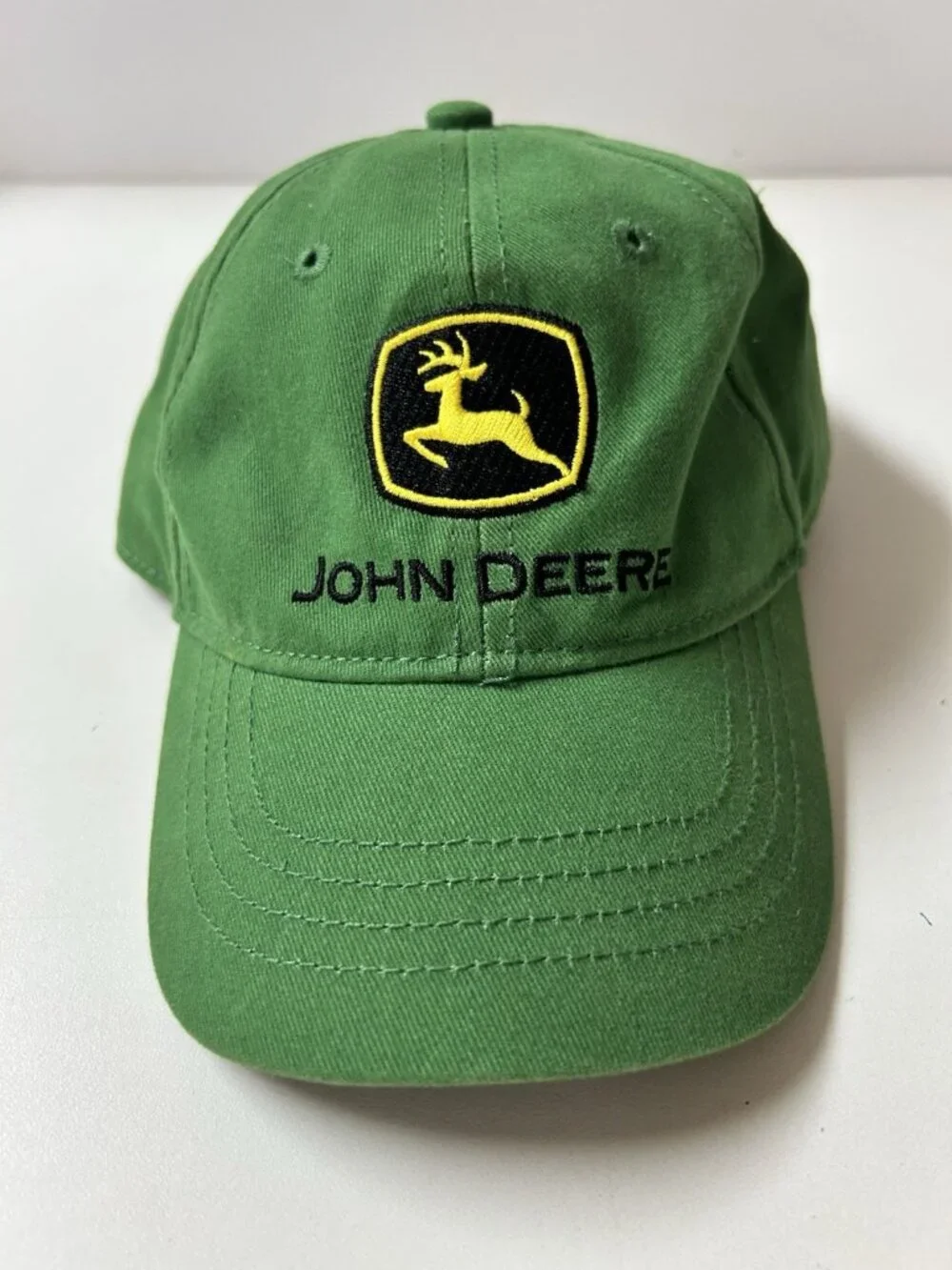 John Deere Green Cap Hat Youth Kids One Size Elastic Back Baseball Cap Trucker
